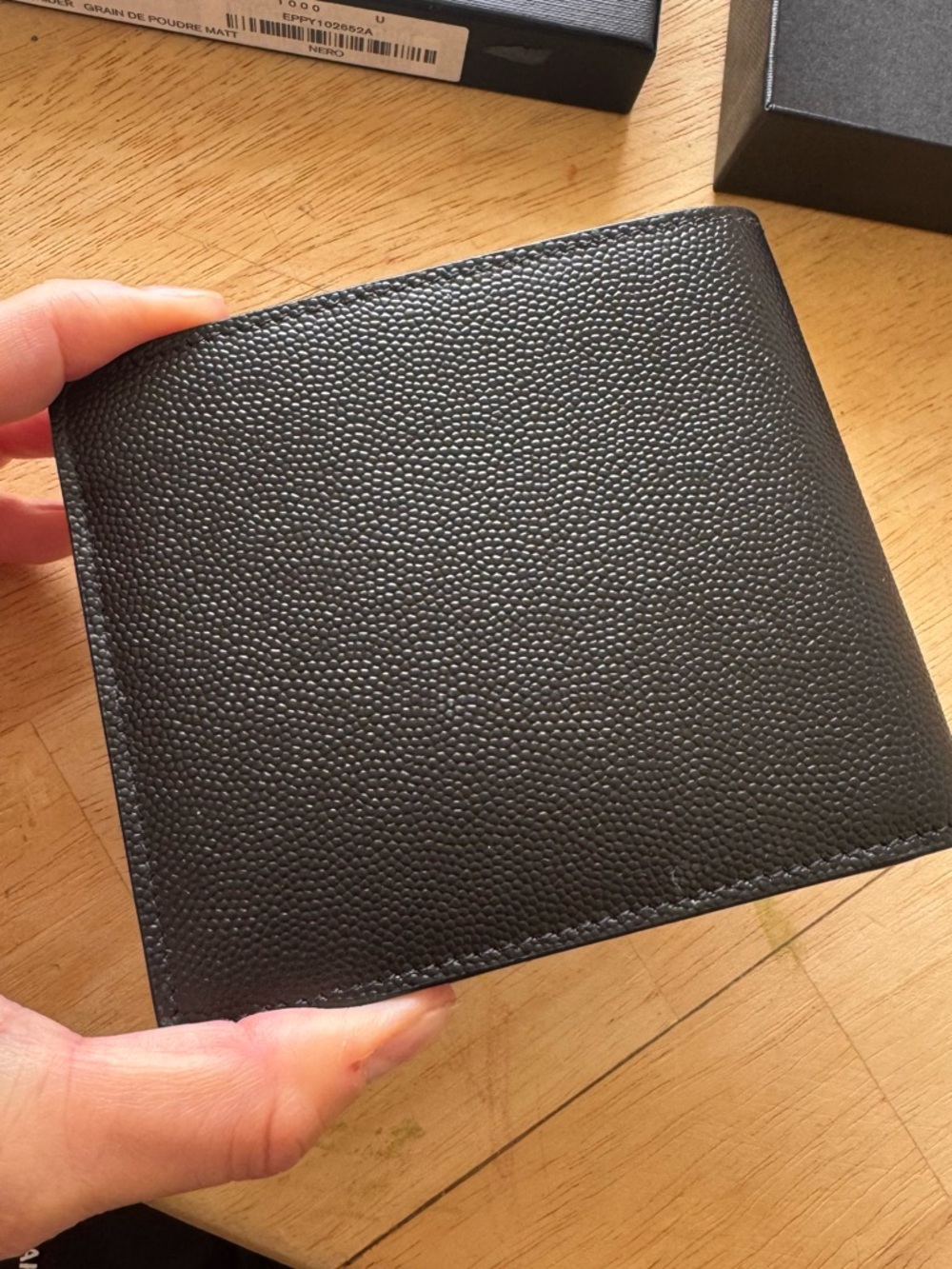 Saint Laurent Black Grained Leather Wallet with Black YSL Monogram - Picture 2 of 6